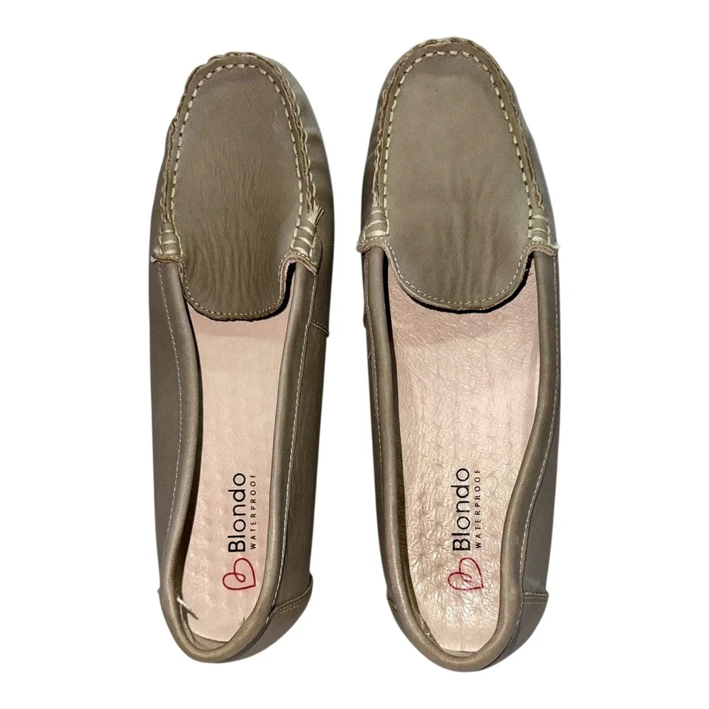BLONDO Dale Women's Leather Flats Shoes Driving Loafers US 9M Waterproof Comfort